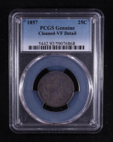 1857 Seated Liberty Silver Quarter (PCGS VF Details) at PristineAuction.com