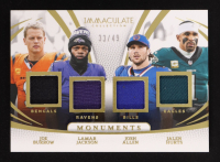 Joe Burrow / Jalen Hurts / Josh Allen / Lamar Jackson 2025 Immaculate Collection Immaculate Monuments #3 #33/49 at PristineAuction.com