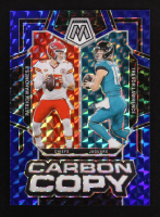 Patrick Mahomes II / Trevor Lawrence 2024 Panini Mosaic Carbon Copy Mosaic Blue #1 #52/99 at PristineAuction.com