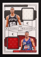 David Robinson / Hakeem Olajuwon 2024-25 Panini National Treasures Matchups Materials #10 #1/99 at PristineAuction.com