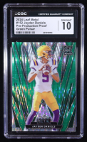 Jayden Daniels 2024 Leaf Metal Pre-Production Proof Green Pulsar #152 RC #1/1 (CGC 10) at PristineAuction.com
