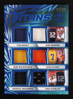 Tom Brady / Dan Marino / Bob Waterfield / John Elway / Patrick Mahomes / Ken Stabler 2025 Leaf Trinity Titans Memorabilia Bronze #TT1 #17/25 at PristineAuction.com