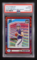 J.J. McCarthy 2024 Donruss Optic Rated Rookies Preview Red Wave #303 RC (PSA 10) at PristineAuction.com
