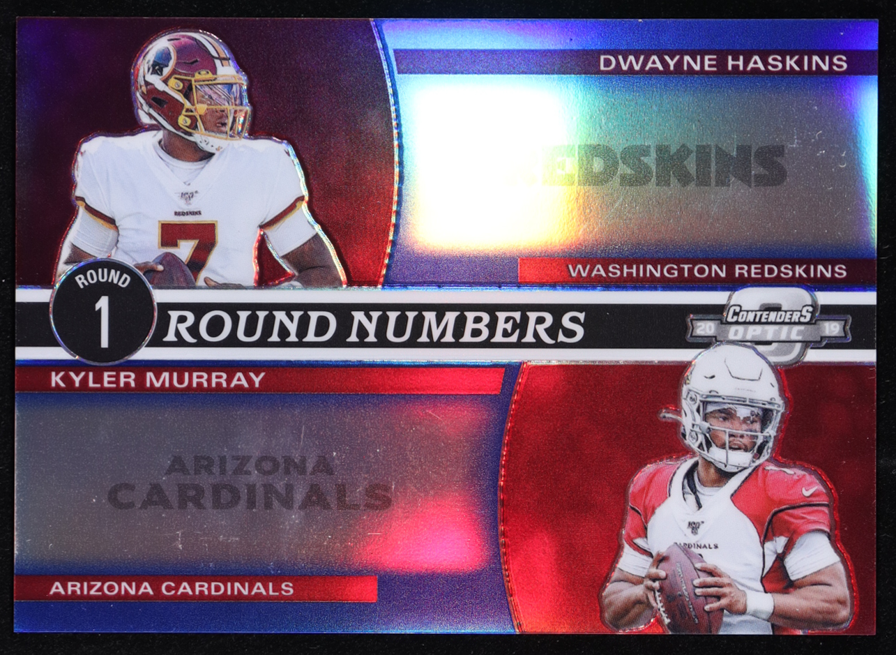 Dwayne Haskins / Kyler Murray 2019 Panini Contenders Optic Round Numbers Blue #8 #82/99 RC at PristineAuction.com Dwayne Haskins / Kyler Murray 2019 Panini Contenders Optic Round Numbers Blue #8 #82/99 RC at PristineAuction.com