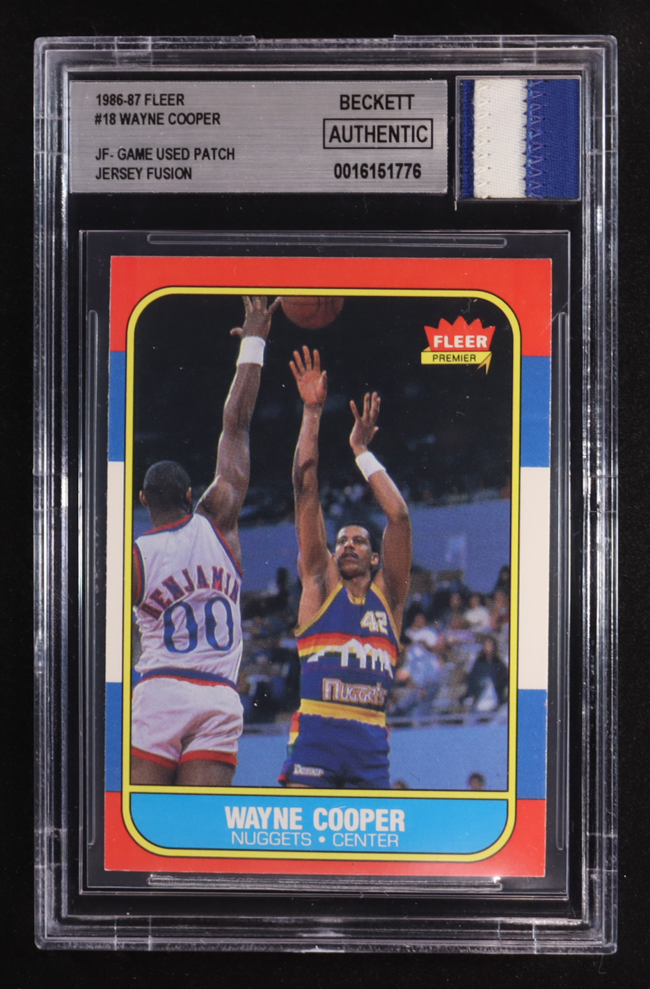 Wayne Cooper 1986-87 Fleer #18 with Game-Used Patch (BGS Authentic) at PristineAuction.com Wayne Cooper 1986-87 Fleer #18 with Game-Used Patch (BGS Authentic) at PristineAuction.com