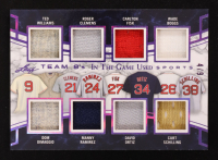 Ted Williams / Dom DiMaggio / Roger Clemens / Manny Ramirez / Carlton Fisk / David Ortiz / Wade Boggs / Curt Schilling 2018 ITG Used Sports Team 8s Purple #T804 #4/9 at PristineAuction.com