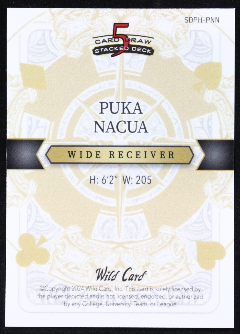 Puka Nacua 2024 Wild Card 5 Card Draw Stacked Deck King of Hearts Laser Blue #PNN #2/2 at PristineAuction.com Puka Nacua 2024 Wild Card 5 Card Draw Stacked Deck King of Hearts Laser Blue #PNN #2/2 at PristineAuction.com