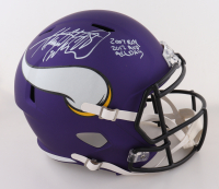 Adrian Peterson Signed Vikings Full-Size Speed Helmet Inscribed "2007 ROY", "2017 MVP", & "ALL DAY" (JSA) at PristineAuction.com