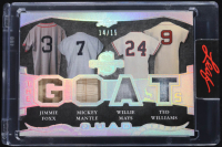 Jimmie Foxx / Mickey Mantle / Willie Mays / Ted Williams 2025 Leaf Spectacular Baseball The GOATs Quad #TG4 #14/15 at PristineAuction.com