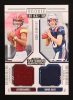 Drake Maye / Jayden Daniels 2024 Panini Contenders Rookie Ticket Dual Swatches #13 RC at PristineAuction.com