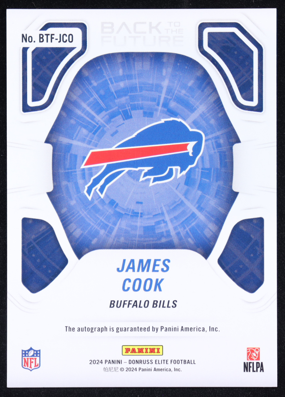 James Cook 2024 Elite Back to the Future Signatures Purple #5 #17/49 at PristineAuction.com James Cook 2024 Elite Back to the Future Signatures Purple #5 #17/49 at PristineAuction.com