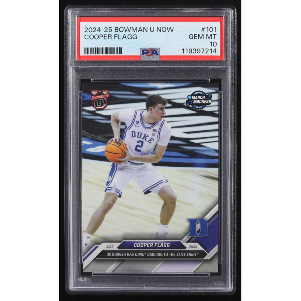 Cooper Flagg 2024-25 Bowman University Now #101 (PSA 10) at PristineAuction.com