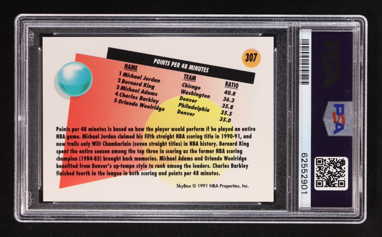 Michael Jordan 1991-92 SkyBox #307 (PSA 10) at PristineAuction.com Michael Jordan 1991-92 SkyBox #307 (PSA 10) at PristineAuction.com