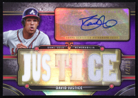 David Justice 2024 Topps Triple Threads Autograph Relics Amethyst #TTARDJU1 #11/27 at PristineAuction.com