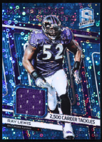 Ray Lewis 2019 Panini Spectra Milestone Moments Materials Neon Blue #22 #15/75 at PristineAuction.com