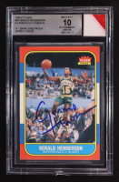 Gerald Henderson Signed 1986-87 Fleer #45 with Game-Used Patch (BGS | Autographed Graded 10) at PristineAuction.com