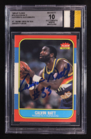 Calvin Natt Signed 1986-87 Fleer #79 with Game-Used Patch (BGS | Autographed Graded 10) at PristineAuction.com