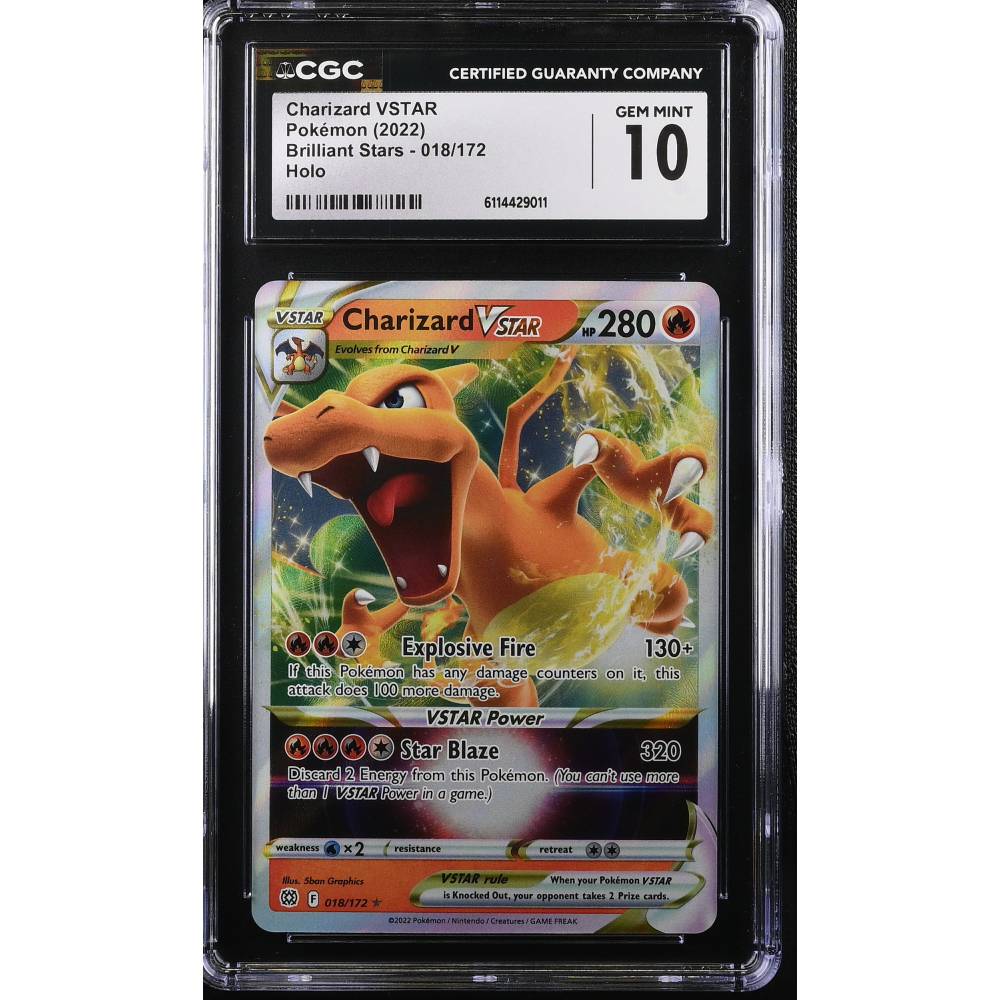 Charizard VSTAR 2022 Pokemon TCG Sword & Shield Brilliant Stars #018 UR Holo (CGC 10) at PristineAuction.com