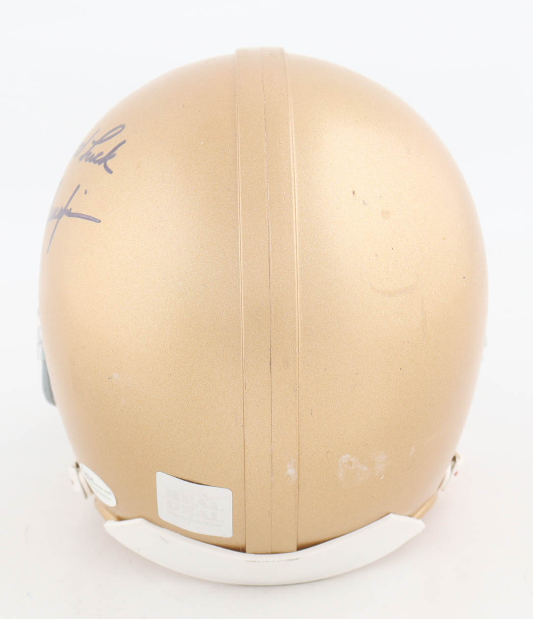 Ara Parseghian Signed Notre Dame Fighting Irish Mini Helmet Inscribed "Good Luck" (JSA) at PristineAuction.com Ara Parseghian Signed Notre Dame Fighting Irish Mini Helmet Inscribed "Good Luck" (JSA) at PristineAuction.com