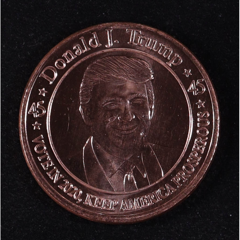 "Donald J. Trump 45 Vote in 2020 Keep America Prosperous" Design 1 Oz. .999 Copper Bullion Round at PristineAuction.com