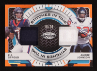 CJ Stroud / Andre Johnson 2024 Certified Stitches in Time Dual Mirror Orange Etch #19 #10/30 at PristineAuction.com