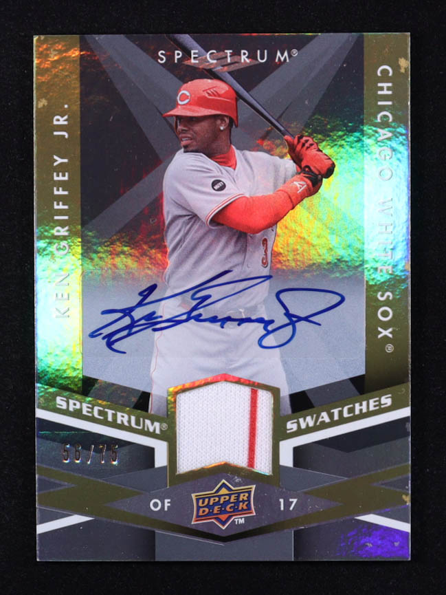 Ken Griffey Jr. 2009 Upper Deck Spectrum Spectrum Swatches Autographs #SSGR #56/75 at PristineAuction.com Ken Griffey Jr. 2009 Upper Deck Spectrum Spectrum Swatches Autographs #SSGR #56/75 at PristineAuction.com