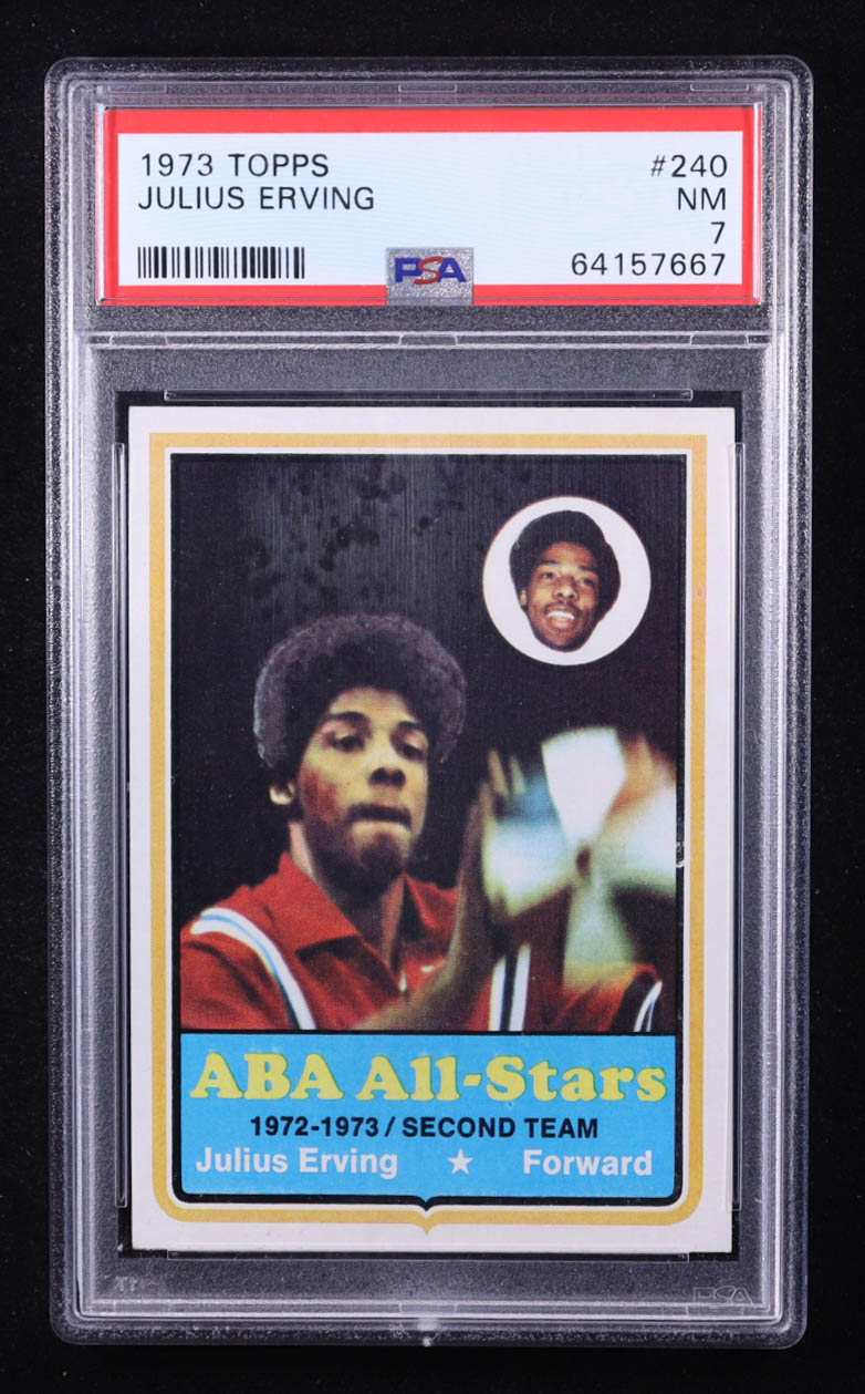 Julius Erving 1973-74 Topps #240 AS2 (PSA 7) at PristineAuction.com Julius Erving 1973-74 Topps #240 AS2 (PSA 7) at PristineAuction.com