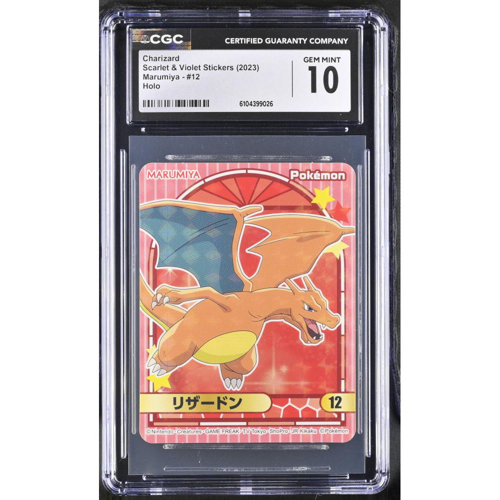 Charizard 2023 Marumiya Scarlet & Violet Stickers Holo #12 (CGC 10) at PristineAuction.com