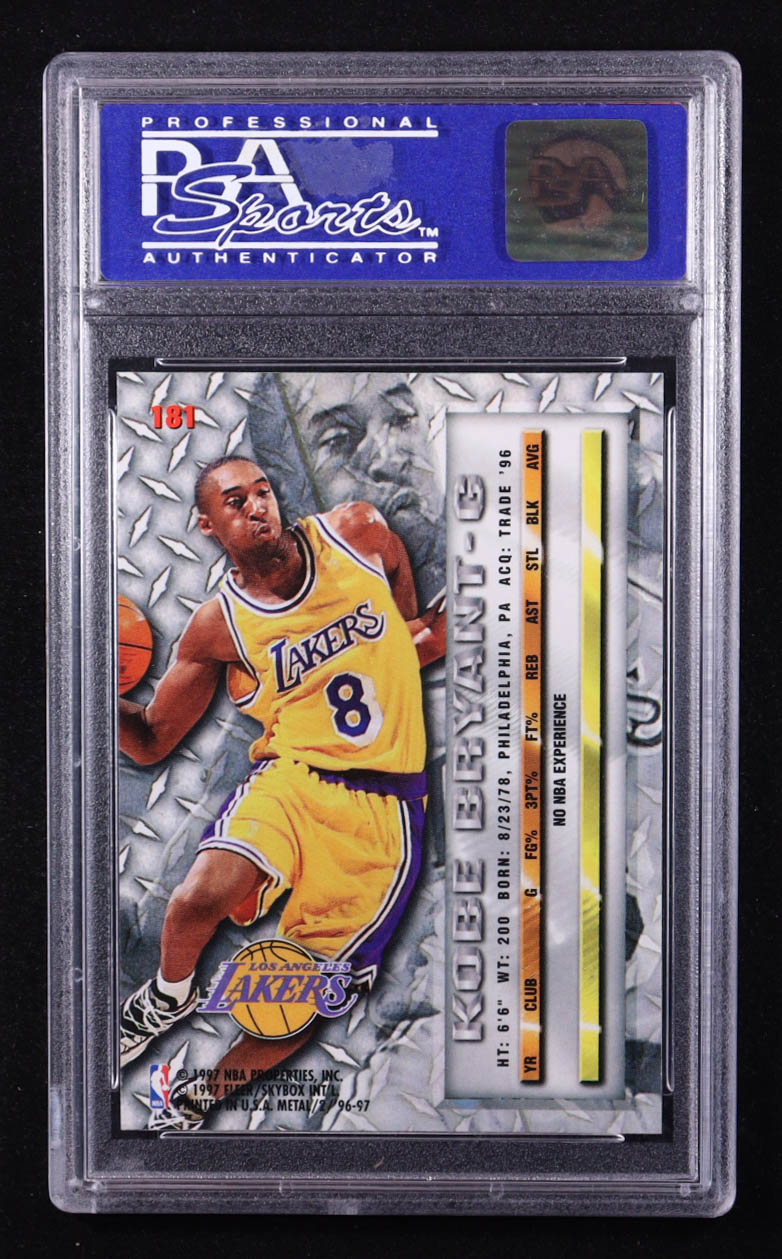 Kobe Bryant 1996-97 Metal #181 RC (PSA 9) at PristineAuction.com Kobe Bryant 1996-97 Metal #181 RC (PSA 9) at PristineAuction.com