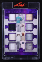 2025 Leaf Spectacular Baseball Heroes Spectrum Purple #BH2 Ken Griffey Jr. / Mickey Mantle / Derek Jeter / Willie Mays / Barry Bonds / Ted Williams / Aaron Judge / Roy Campanella #10/10 at PristineAuction.com