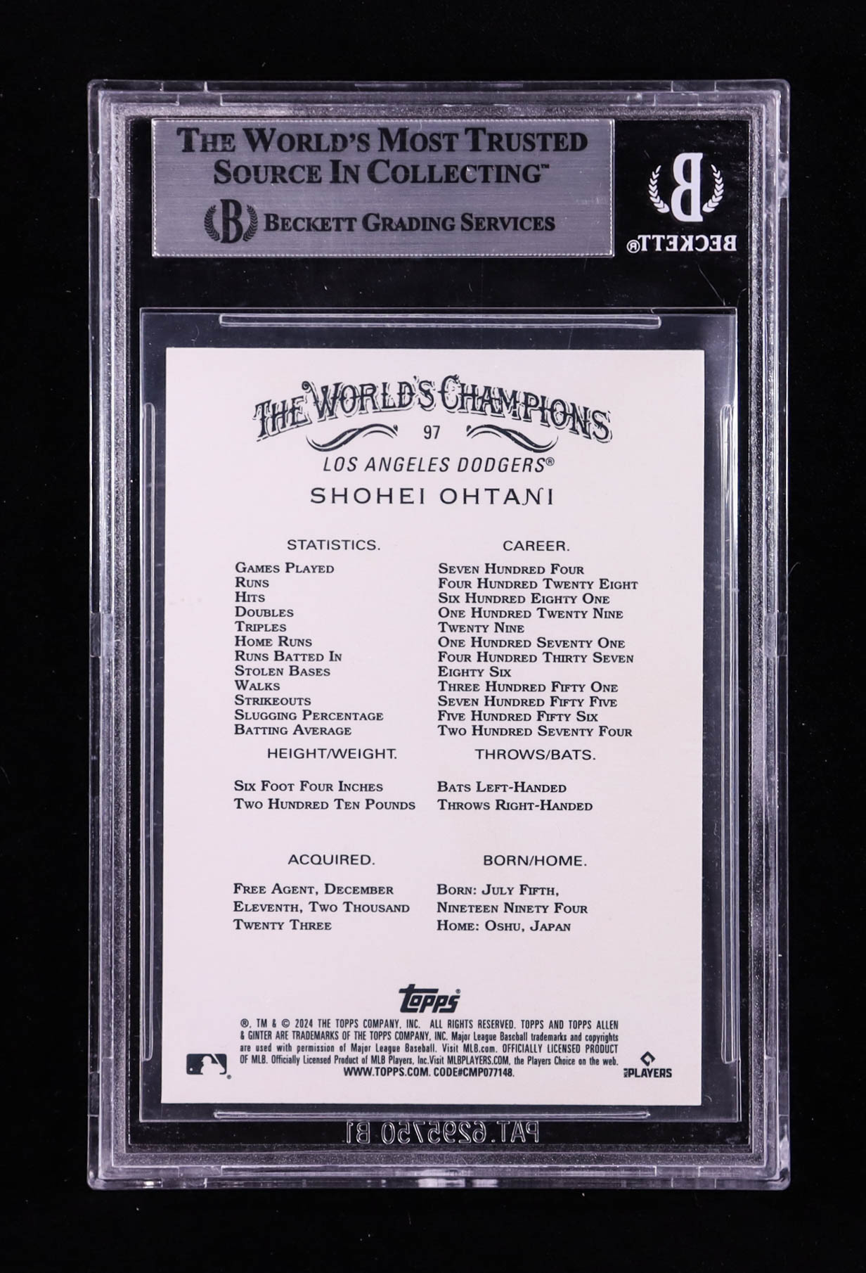 Shohei Ohtani 2024 Topps Allen and Ginter Silver Portrait #97 (BGS 9) at PristineAuction.com Shohei Ohtani 2024 Topps Allen and Ginter Silver Portrait #97 (BGS 9) at PristineAuction.com