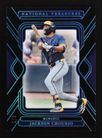 Jackson Chourio 2025 Panini National Treasures Midnight FOTL #21 #3/5 at PristineAuction.com