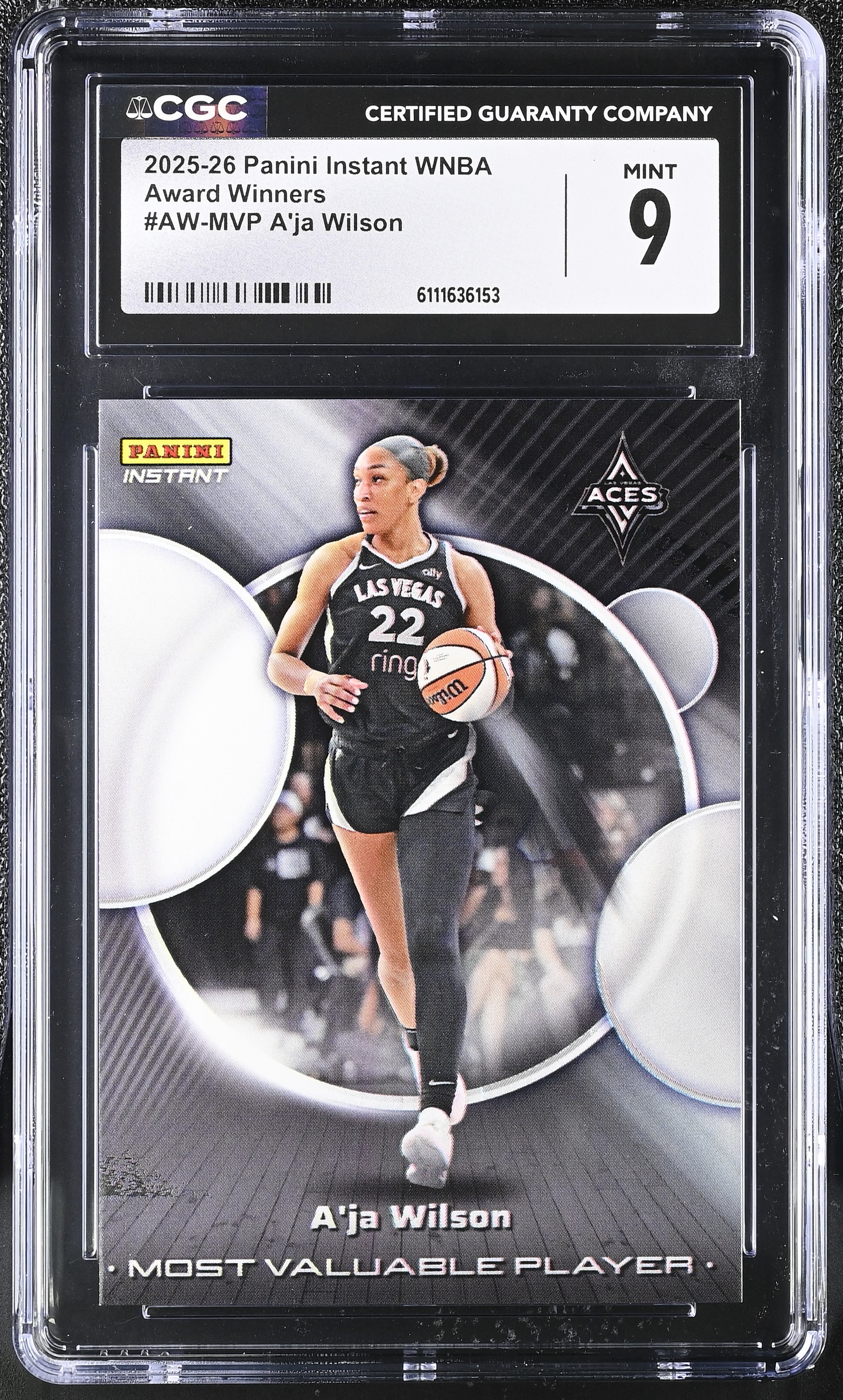 A'ja Wilson 2025-26 Panini Instant WNBA Award Winners #AWMVP (CGC 9) at PristineAuction.com A'ja Wilson 2025-26 Panini Instant WNBA Award Winners #AWMVP (CGC 9) at PristineAuction.com