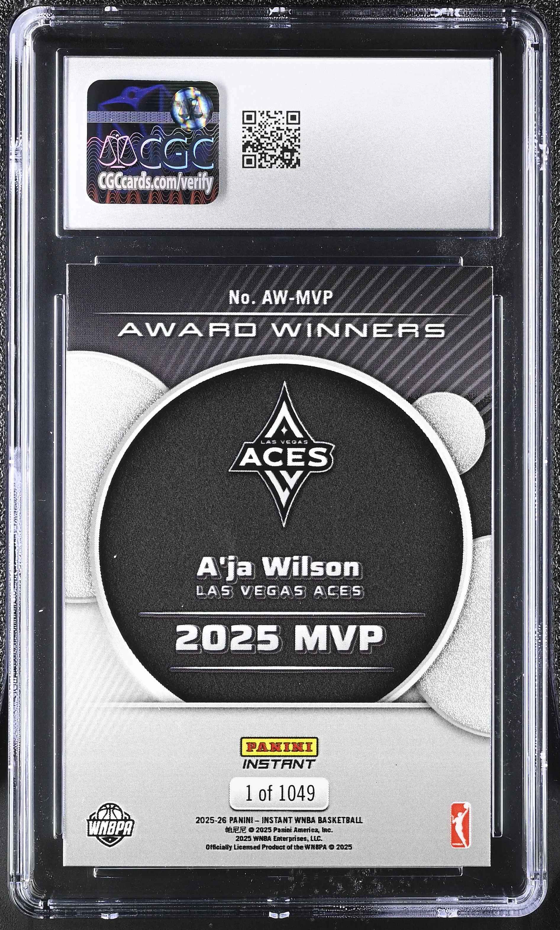 A'ja Wilson 2025-26 Panini Instant WNBA Award Winners #AWMVP (CGC 9) at PristineAuction.com A'ja Wilson 2025-26 Panini Instant WNBA Award Winners #AWMVP (CGC 9) at PristineAuction.com