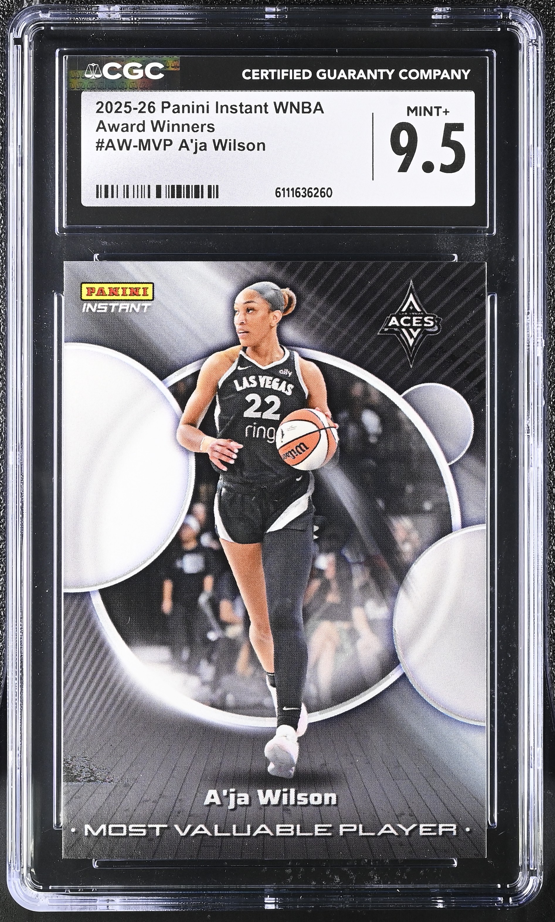 A'ja Wilson 2025-26 Panini Instant WNBA Award Winners #AWMVP (CGC 9.5) at PristineAuction.com A'ja Wilson 2025-26 Panini Instant WNBA Award Winners #AWMVP (CGC 9.5) at PristineAuction.com