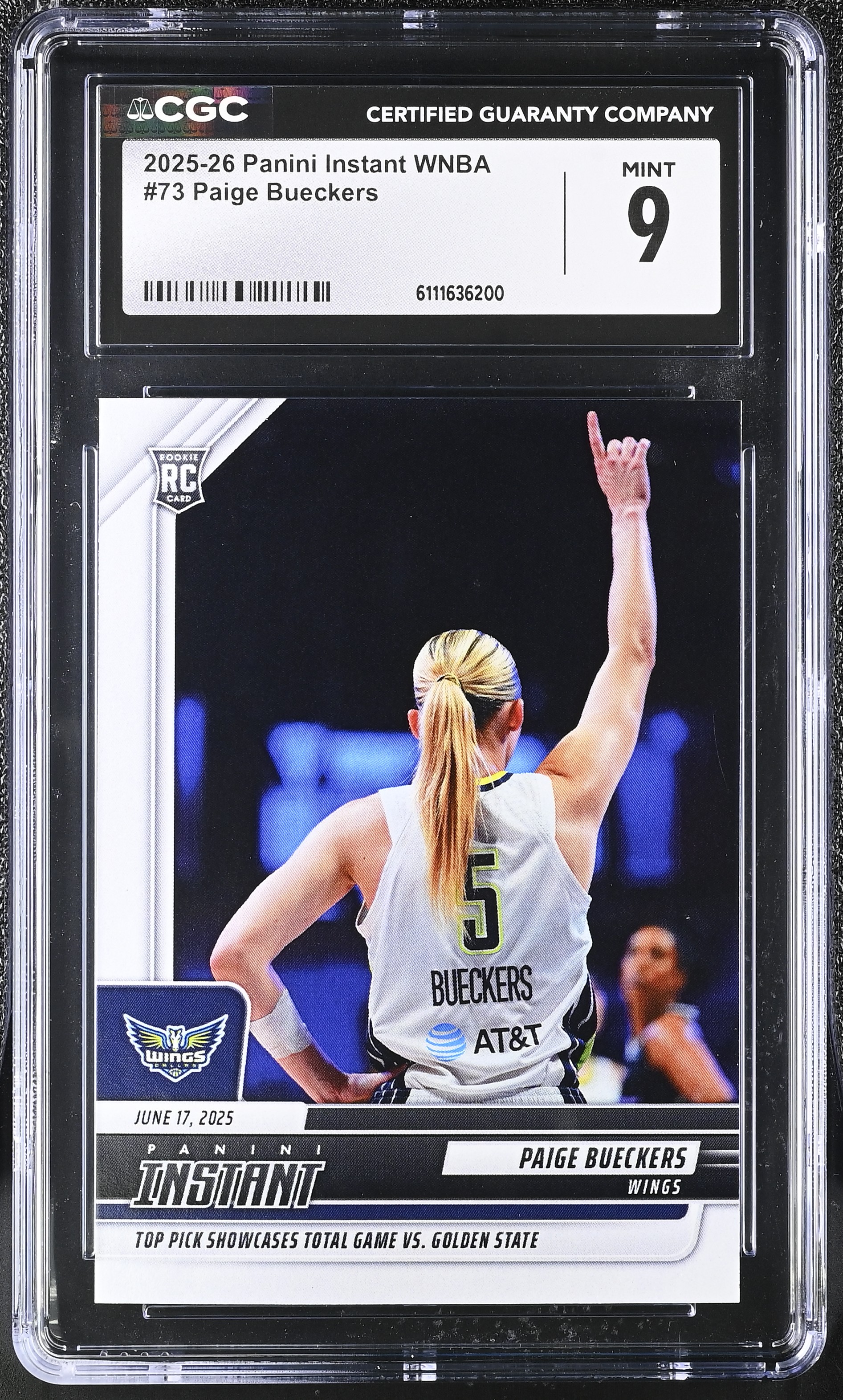 Paige Bueckers 2025-26 Panini Instant WNBA #73 RC (CGC 9) at PristineAuction.com Paige Bueckers 2025-26 Panini Instant WNBA #73 RC (CGC 9) at PristineAuction.com