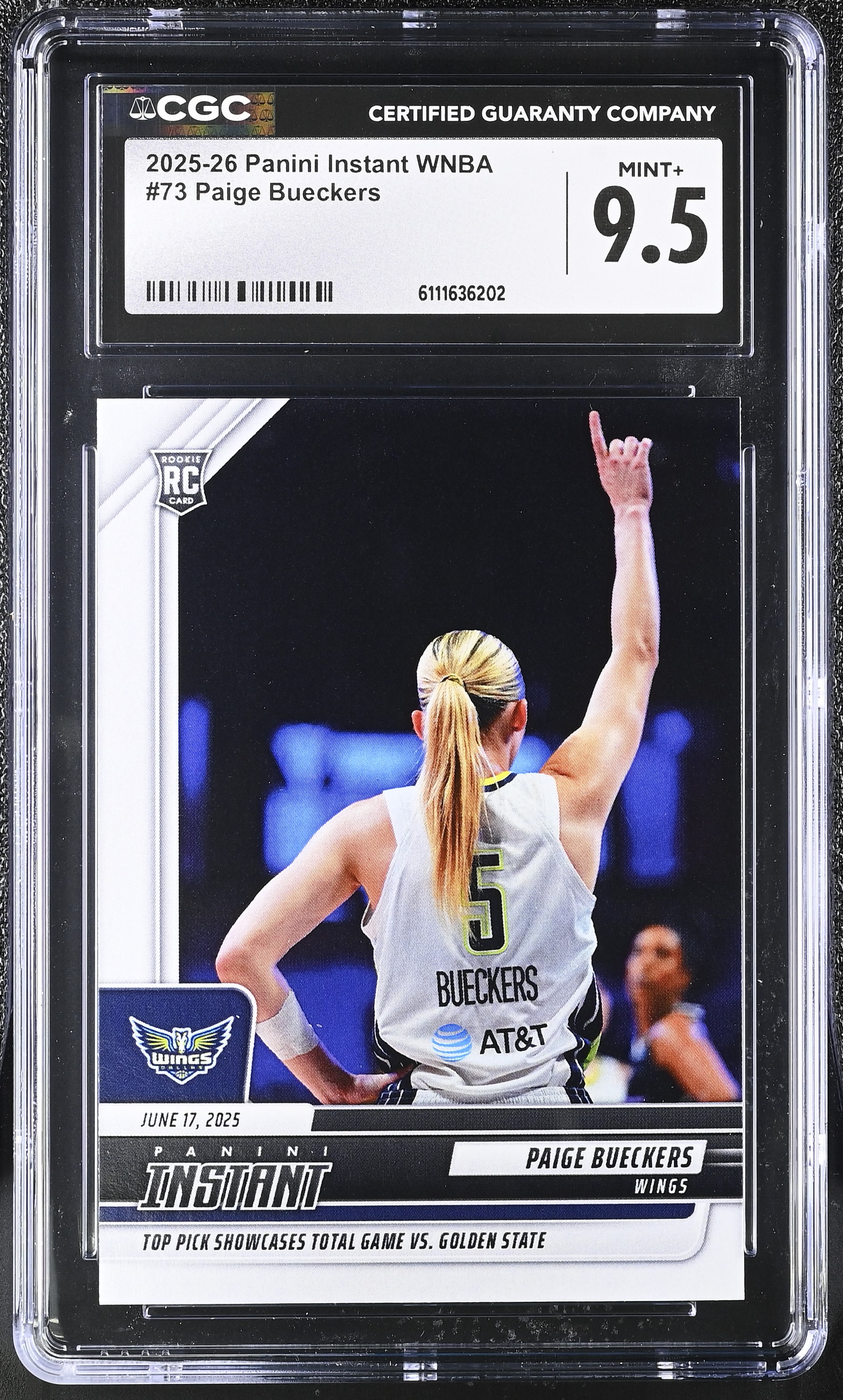 Paige Bueckers 2025-26 Panini Instant WNBA #73 RC (CGC 9.5) at PristineAuction.com Paige Bueckers 2025-26 Panini Instant WNBA #73 RC (CGC 9.5) at PristineAuction.com