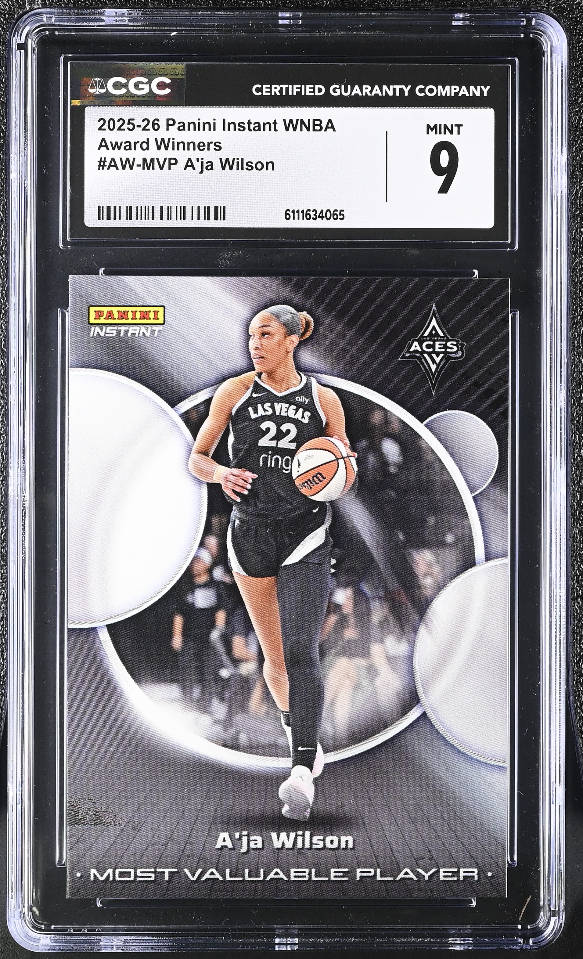 A'ja Wilson 2025-26 Panini Instant WNBA Award Winners #AWMVP (CGC 9) at PristineAuction.com A'ja Wilson 2025-26 Panini Instant WNBA Award Winners #AWMVP (CGC 9) at PristineAuction.com