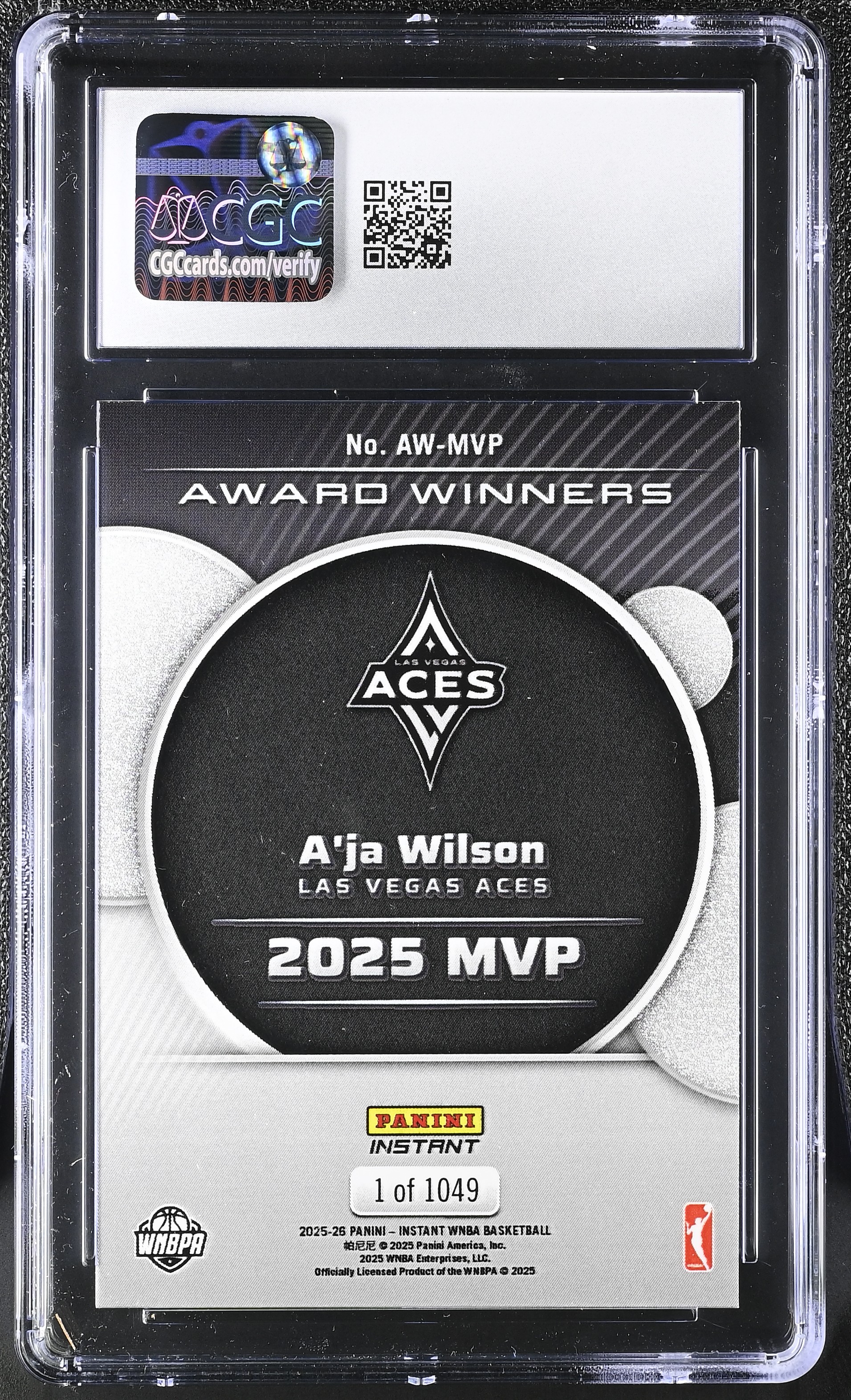 A'ja Wilson 2025-26 Panini Instant WNBA Award Winners #AWMVP (CGC 9) at PristineAuction.com A'ja Wilson 2025-26 Panini Instant WNBA Award Winners #AWMVP (CGC 9) at PristineAuction.com