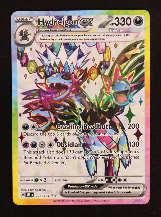 Hydreigon ex 2024 Pokemon Surging Sparks #223 Holo at PristineAuction.com Hydreigon ex 2024 Pokemon Surging Sparks #223 Holo at PristineAuction.com