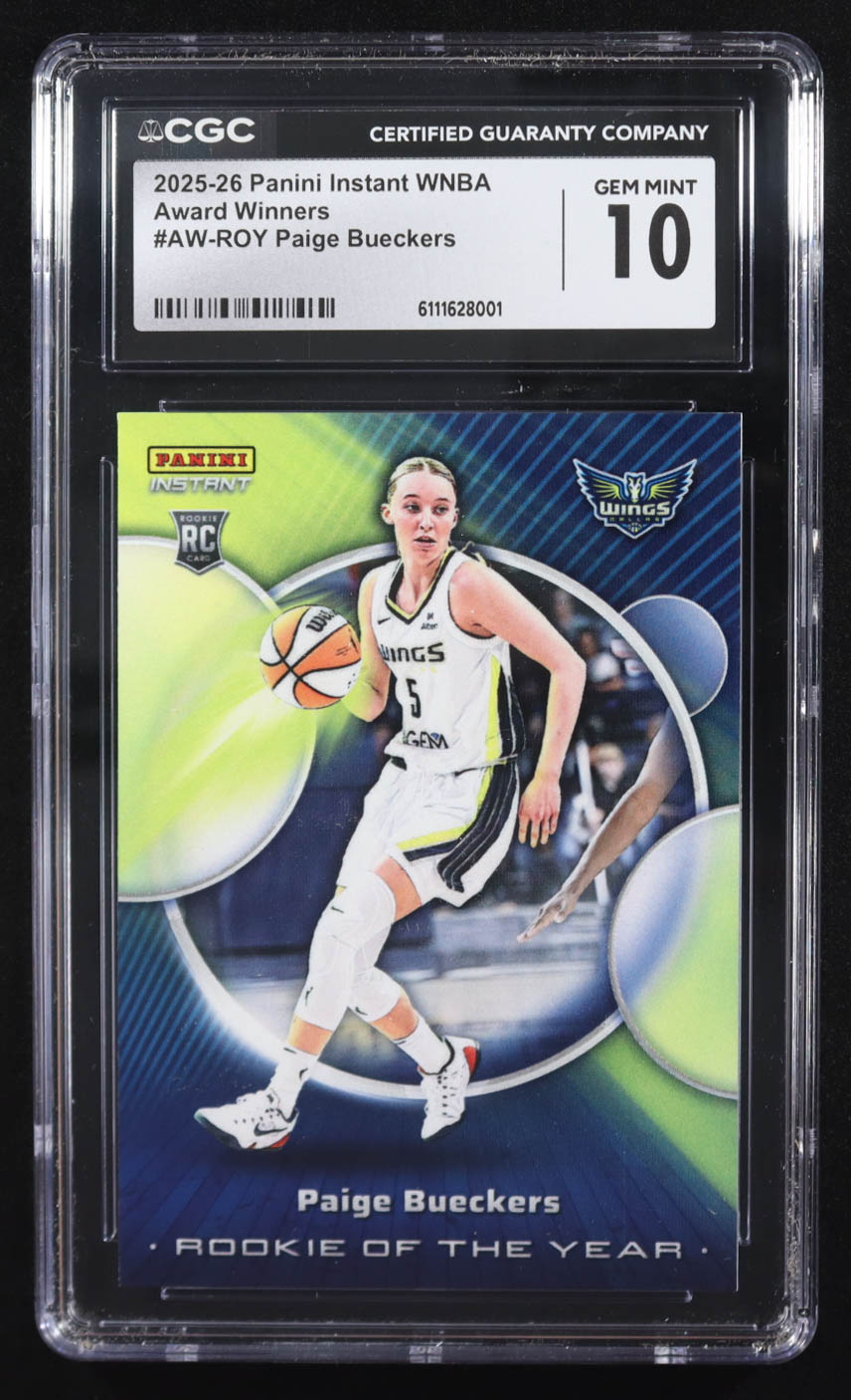 Paige Bueckers 2025-26 Panini Instant WNBA Award Winners #AWROY RC (CGC 10) at PristineAuction.com Paige Bueckers 2025-26 Panini Instant WNBA Award Winners #AWROY RC (CGC 10) at PristineAuction.com