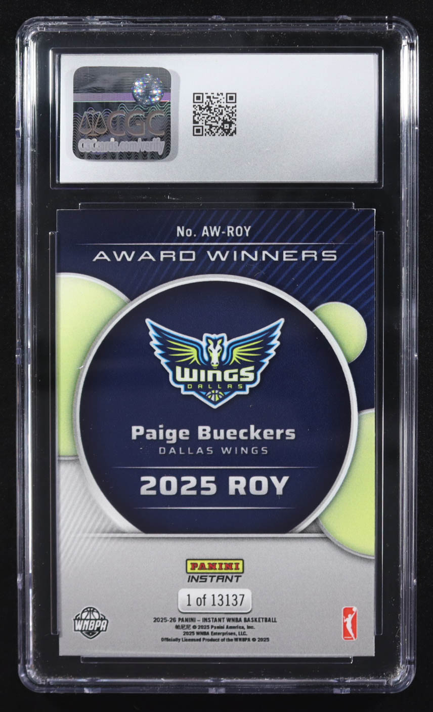 Paige Bueckers 2025-26 Panini Instant WNBA Award Winners #AWROY RC (CGC 10) at PristineAuction.com Paige Bueckers 2025-26 Panini Instant WNBA Award Winners #AWROY RC (CGC 10) at PristineAuction.com