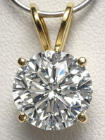 14kt Gold 3.31 Carats Lab Grown Diamond Pendant G, VS1 | $6,000 Estimated Retail Value (UGL & IGI Certs) | Round Ideal Cut| Brand New at PristineAuction.com