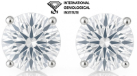 2.10 Carats Lab Grown Diamond Stud Earrings E, VVS2 | $3,800 Estimated Retail Value (UGL & IGI Certs) | Round Ideal Cut| Brand New at PristineAuction.com
