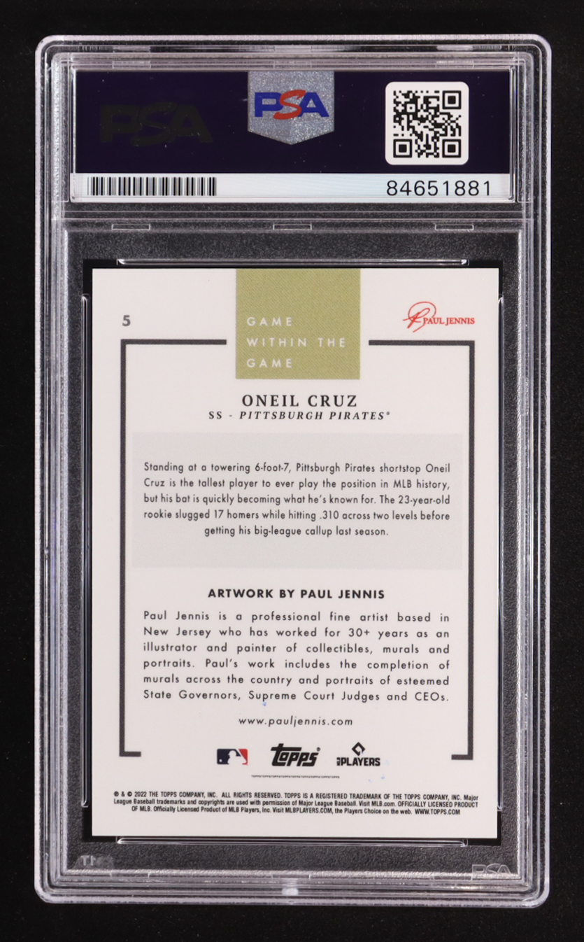 Oneil Cruz Signed 2022 Topps Game Within the Game #5 RC (PSA) at PristineAuction.com Oneil Cruz Signed 2022 Topps Game Within the Game #5 RC (PSA) at PristineAuction.com