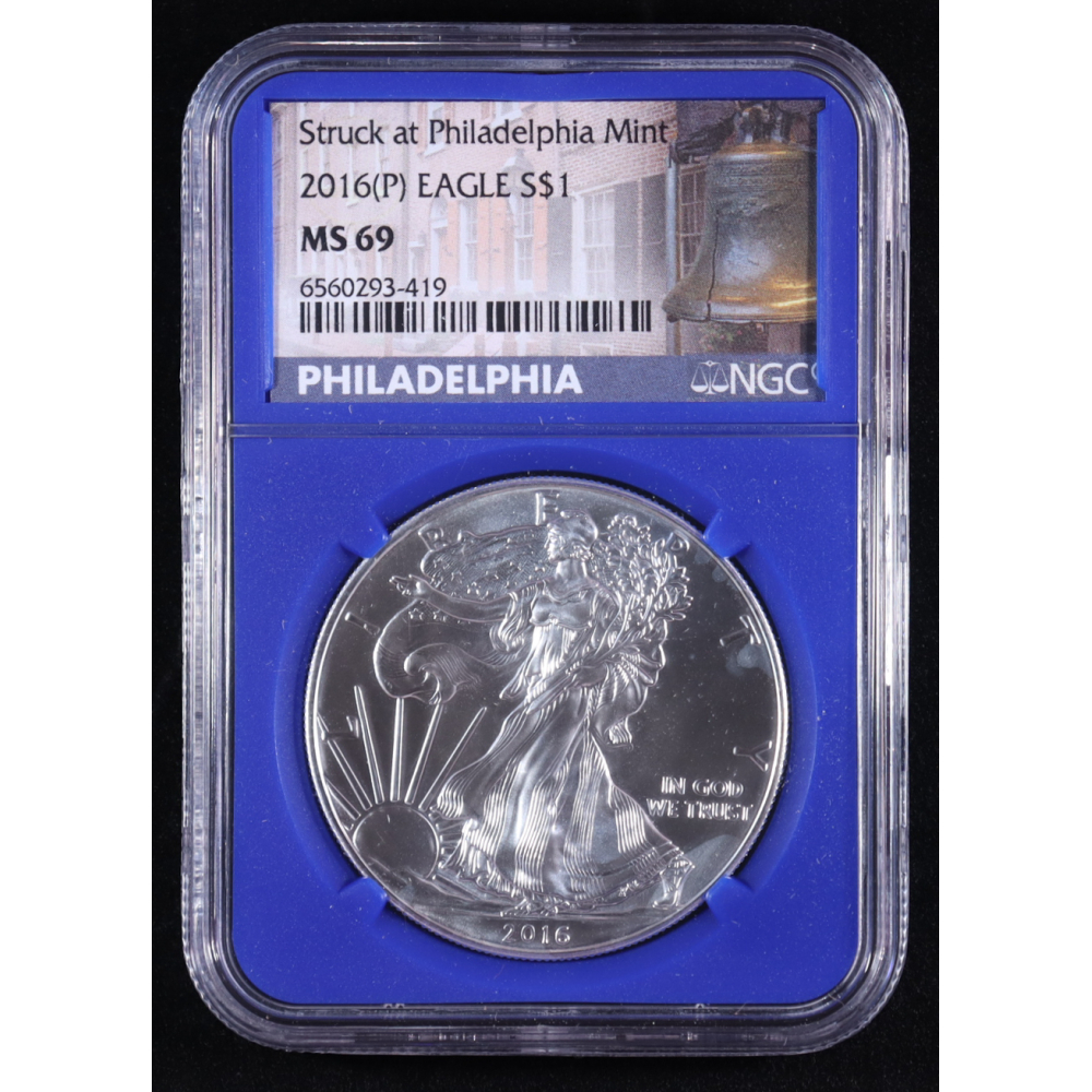 2016-(P) American Silver Eagle, Blue Core - Struck at Philadelphia Mint (NGC MS69) at PristineAuction.com
