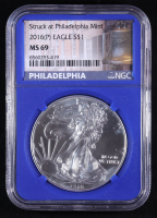 2016-(P) American Silver Eagle, Blue Core - Struck at Philadelphia Mint (NGC MS69) at PristineAuction.com