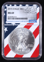 2015 American Silver Eagle, American Flag Core (NGC MS69) at PristineAuction.com