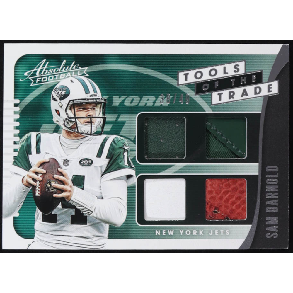 Sam Darnold 2019 Panini Absolute Tools of the Trade Quad Materials #TTQ-SD #38/49 at PristineAuction.com