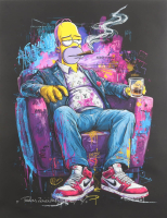 "After Hours Homer" 2026 19x26 Original Painting on Canvas by Tadas Zaicikas | TedyZet (Zaicikas) at PristineAuction.com